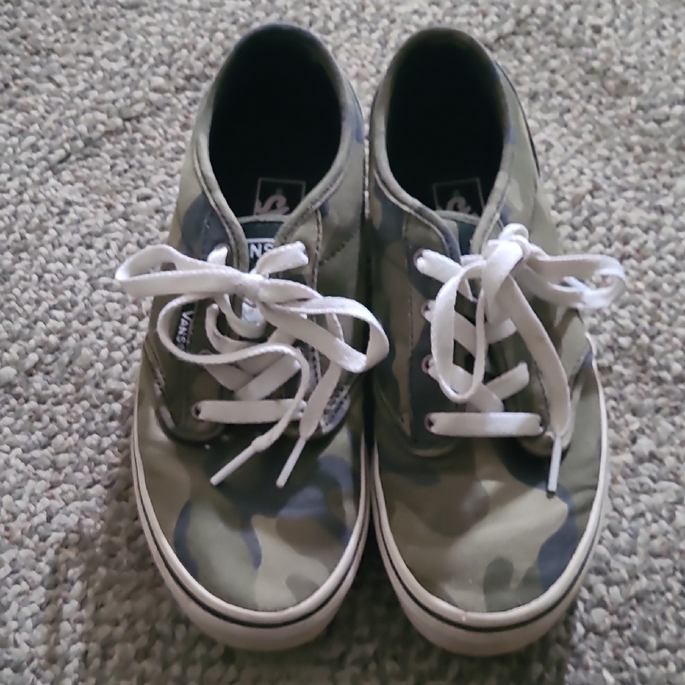 Vans Youth Kids Green Camouflage Sneakers